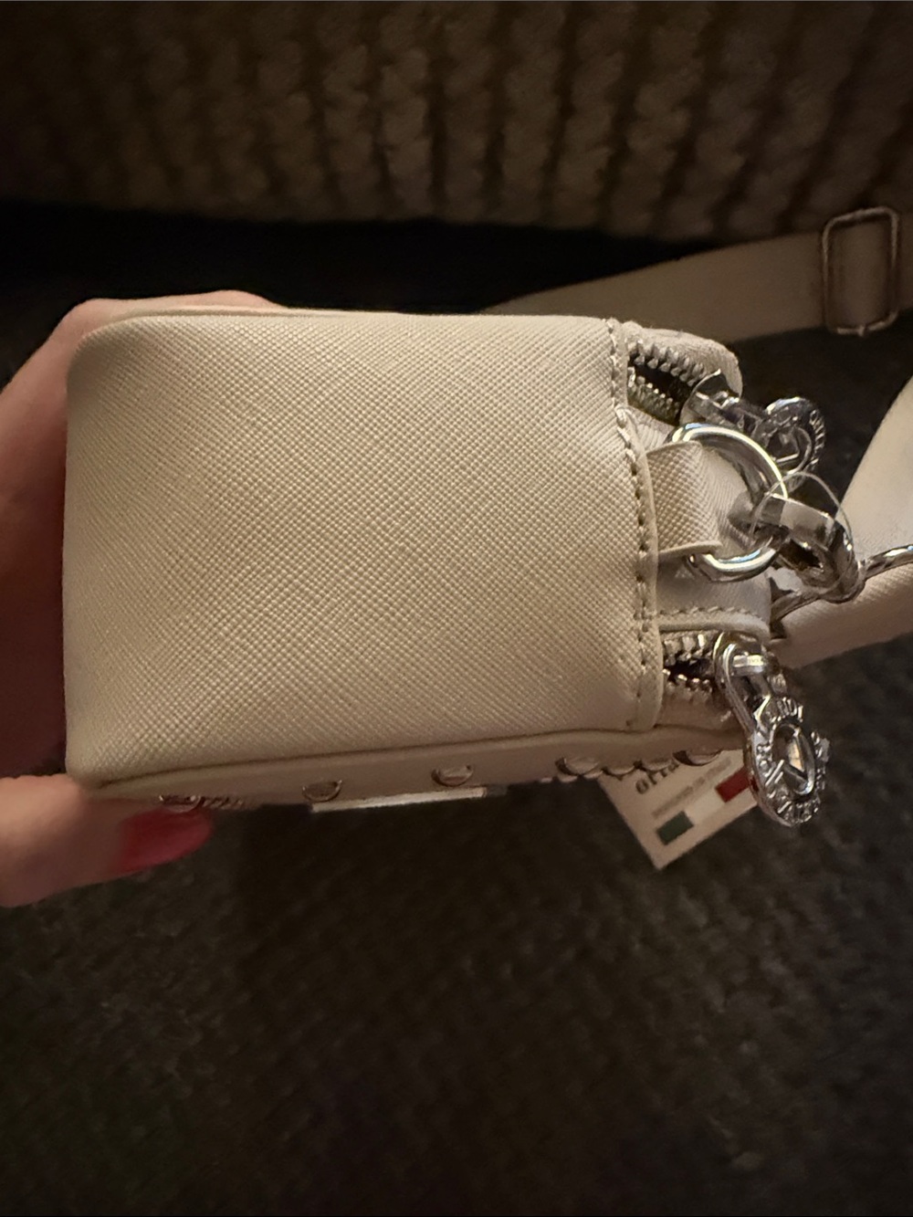 Valentino Orlandi Light Grey  Studded Camera Bag - Picture 6 of 9
